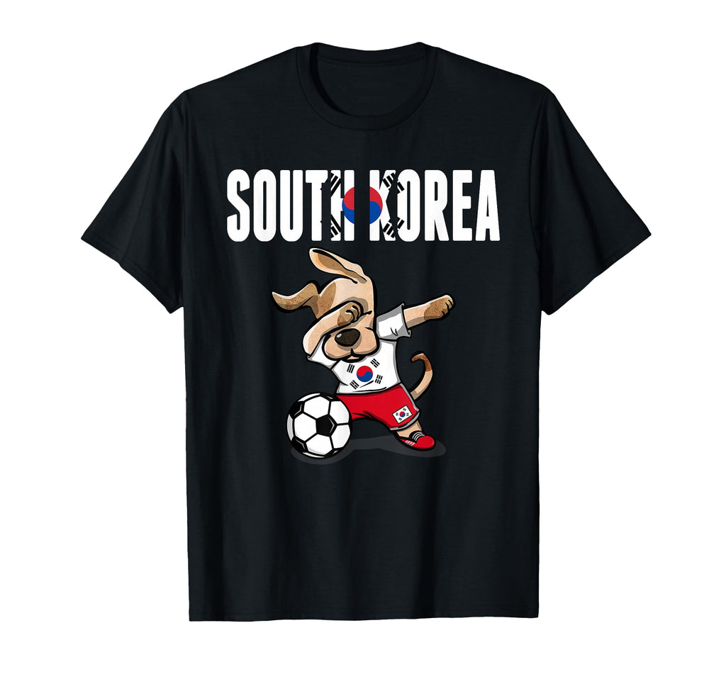 Dabbing Dog South Korea Soccer Fans T-Shirt - Novelty Apparel Unisex