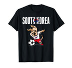 Dabbing Dog South Korea Soccer Fans T-Shirt - Novelty Apparel Unisex