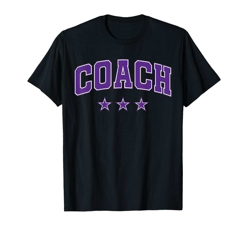 Coach All Purple Stars Text T-Shirt - Fun Novelty Design Men Women