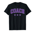Coach All Purple Stars Text T-Shirt - Fun Novelty Design Men Women