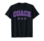 Coach All Purple Stars Text T-Shirt - Fun Novelty Design Men Women
