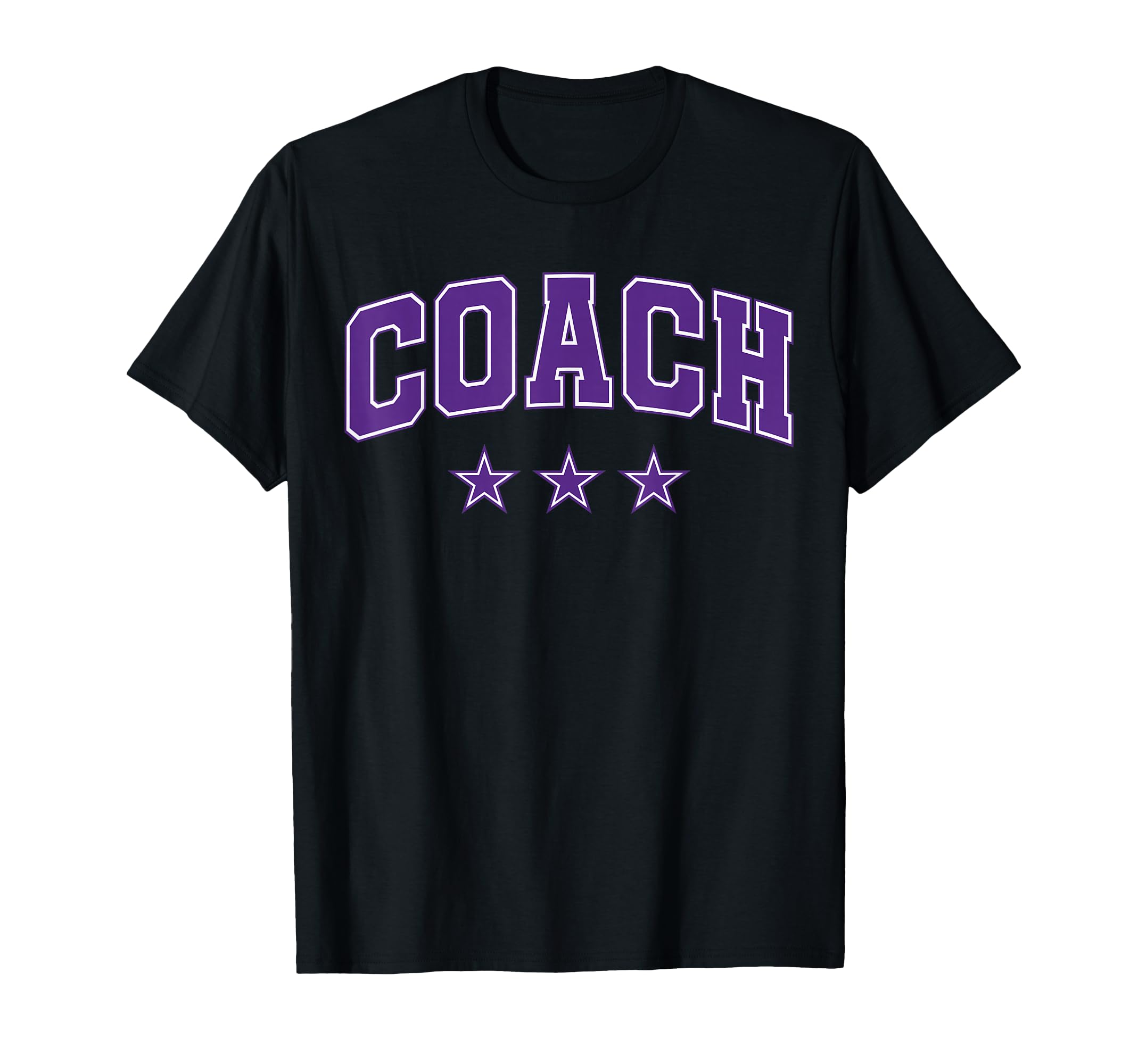 Coach All Purple Stars Text T-Shirt - Fun Novelty Design Men Women