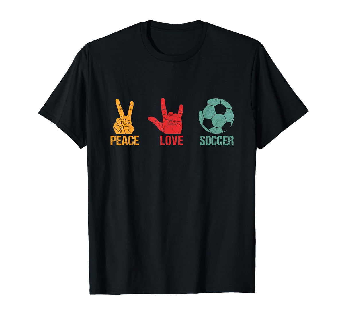 Peace Love Soccer Football Teen T-Shirt - Casual Everyday Wear for Adults