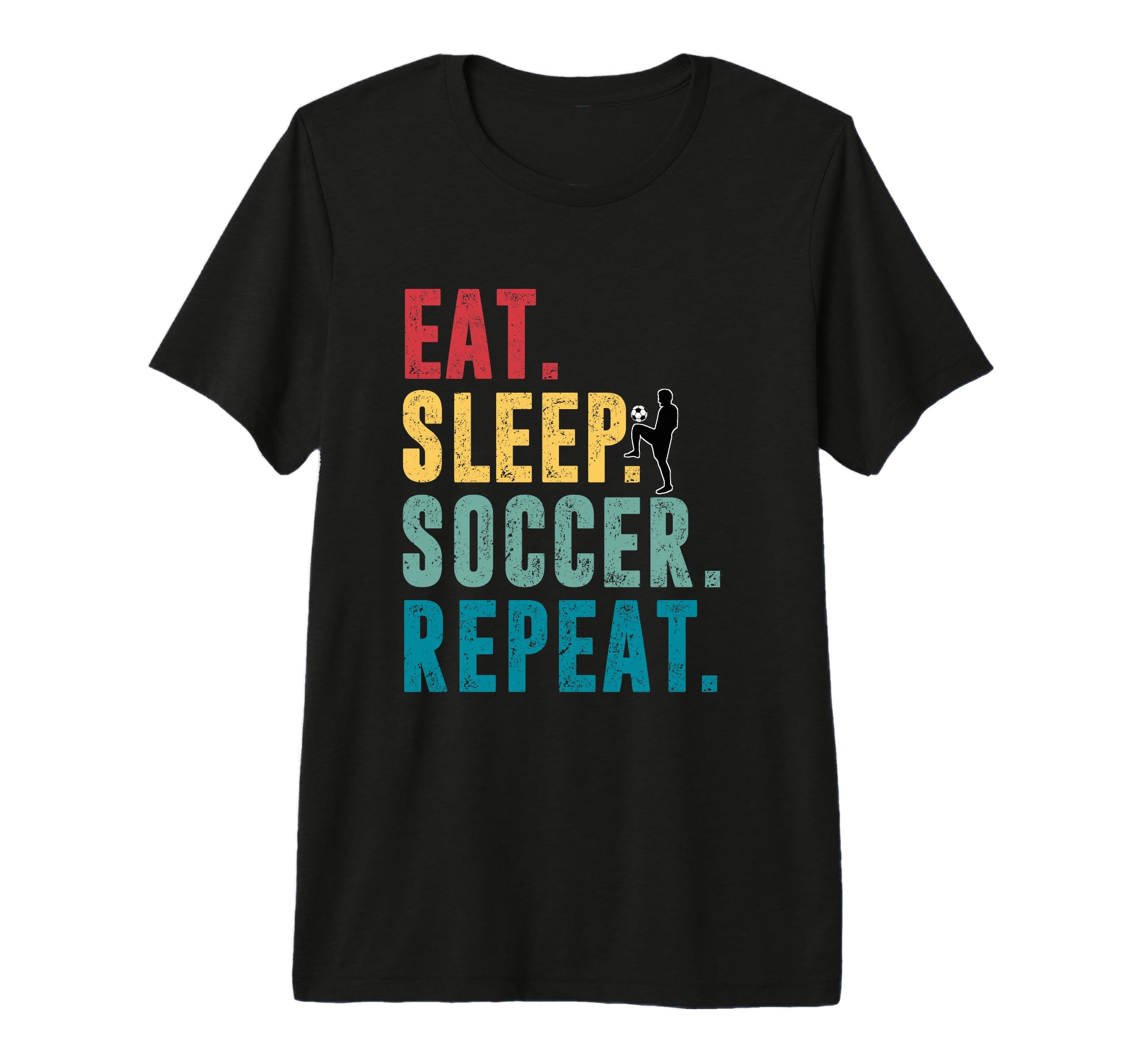 Eat Sleep Soccer Repeat Football Player T-Shirt - Minimalist Print Unisex