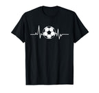 Soccer Heartbeat Love Soccer Ball T-Shirt - Unique Graphic for Adults