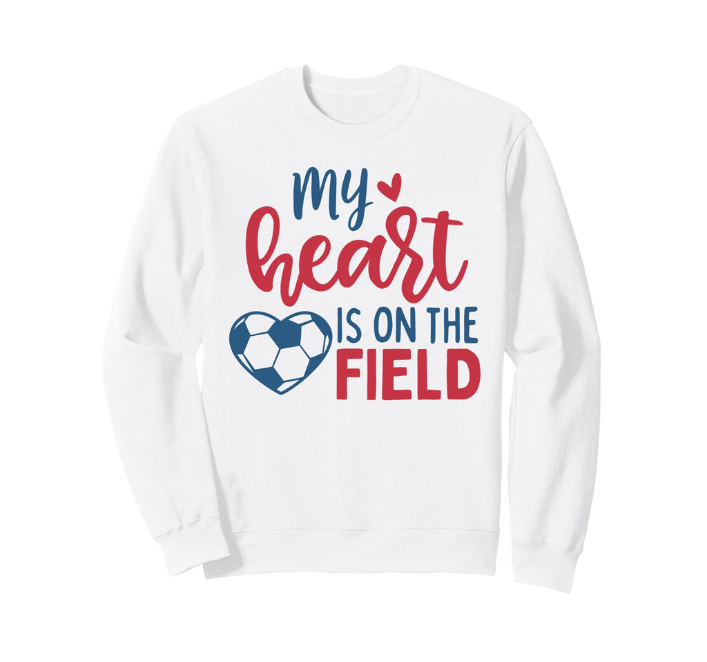 My Heart Is Field Soccer Mom Sweatshirt - Minimalist Print Men Women