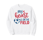 My Heart Is Field Soccer Mom Sweatshirt - Minimalist Print Men Women