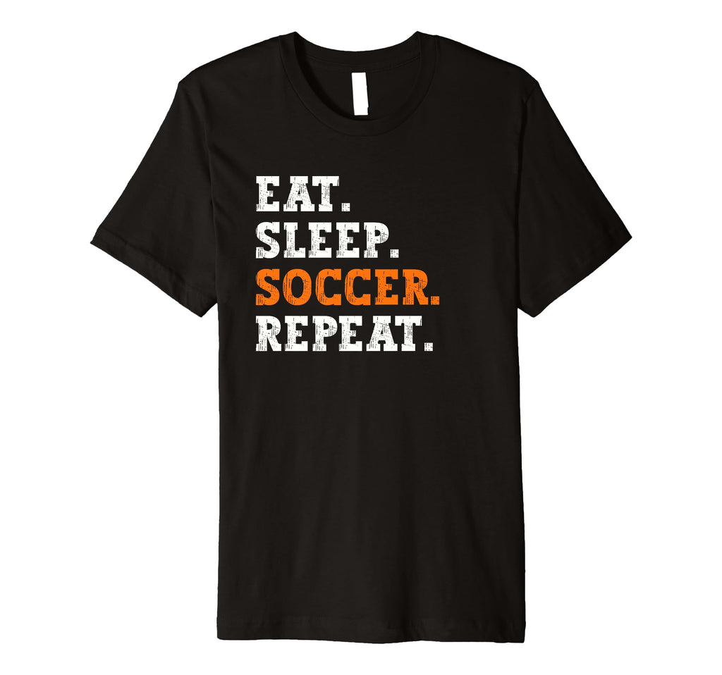 Eat Sleep Soccer Repeat Sports T-Shirt - Unique Graphic Men Women