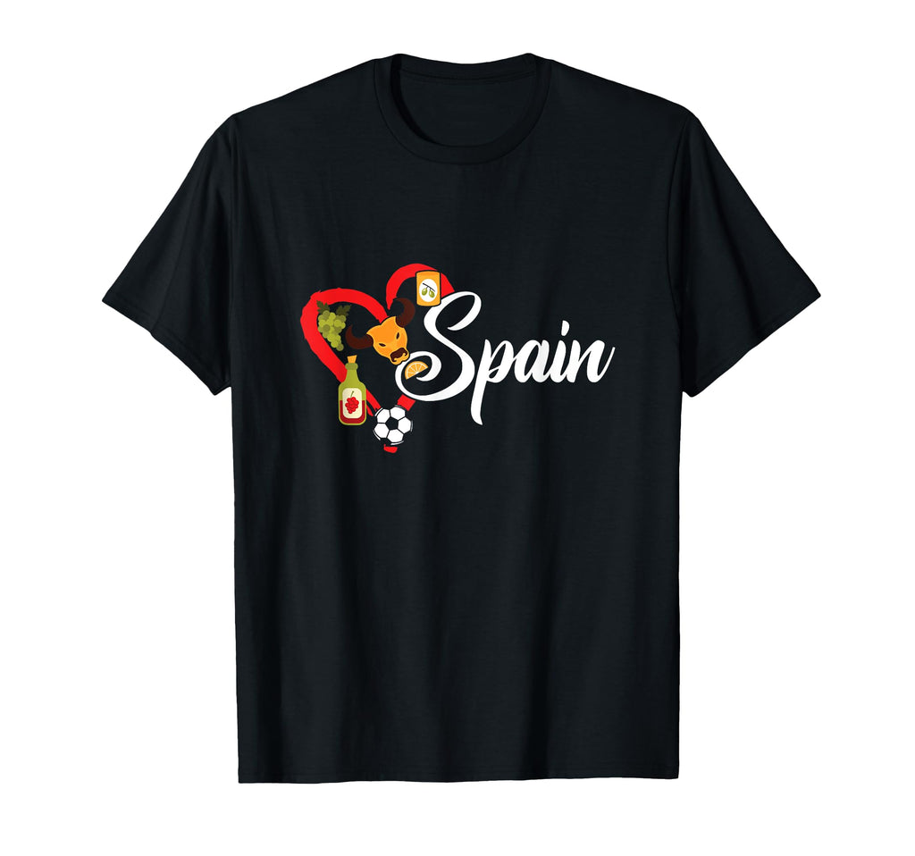 Love Spain Bullfighting Soccer Wine T-Shirt - Graphic Print for Adults