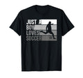 Funny Just Who Loves Soccer T-Shirt - Casual Everyday Wear for Adults