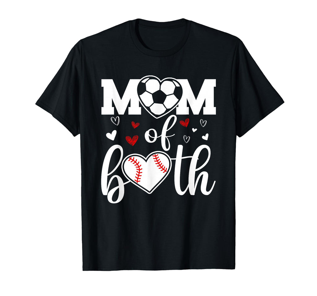 Mom Both Soccer And Baseball Sports T-Shirt - Minimalist Print Men Women