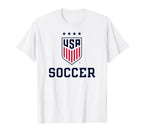 United States Soccer Icon White T-Shirt - Fun Novelty Design for Adults