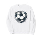 Soccer Ball Heart Football Player And Sweatshirt - Streetwear Style Unisex
