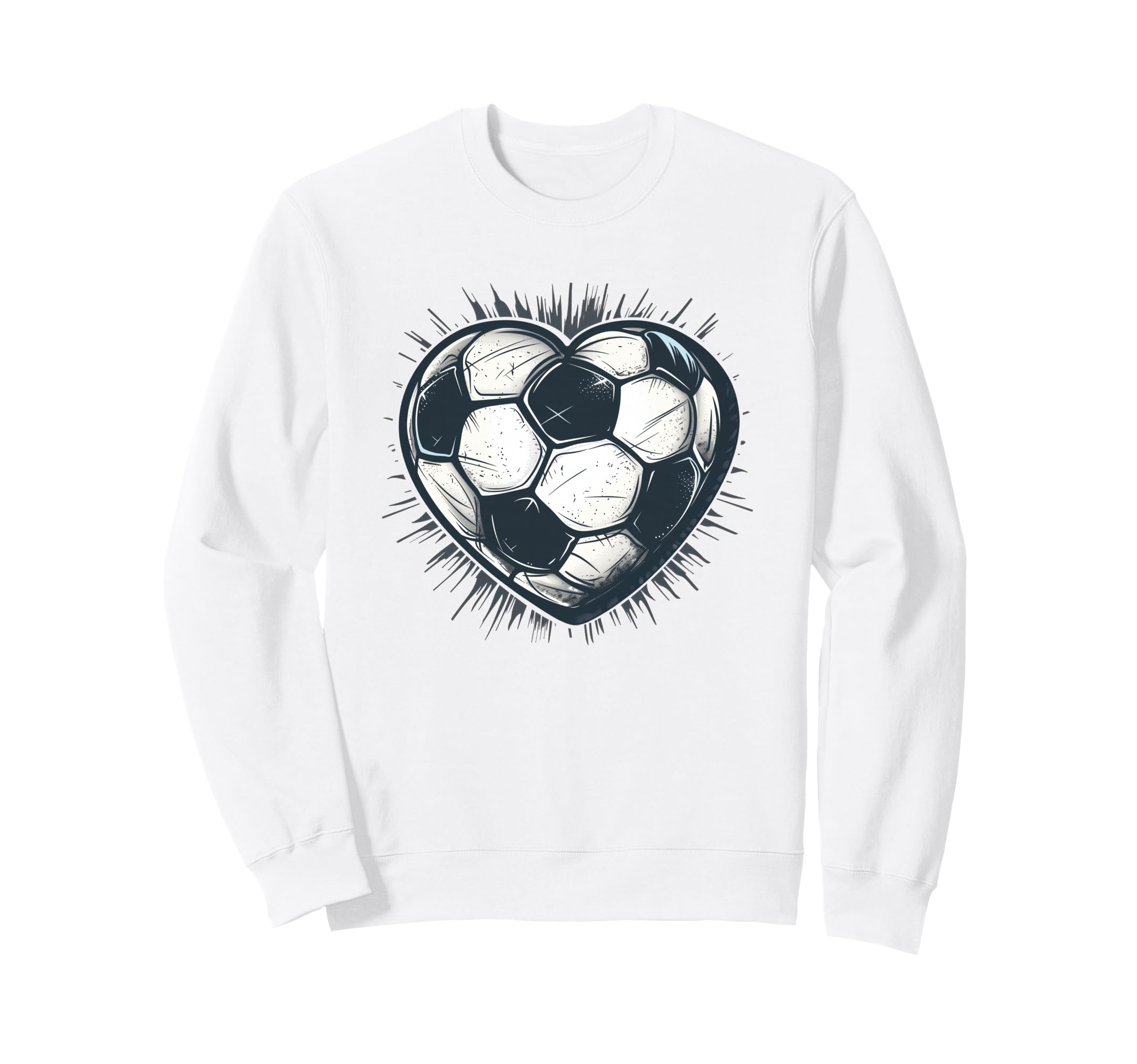 Soccer Ball Heart Football Player And Sweatshirt - Streetwear Style Unisex