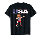 Dabbing Soccer America Soccer Fans T-Shirt - Unique Graphic Men Women