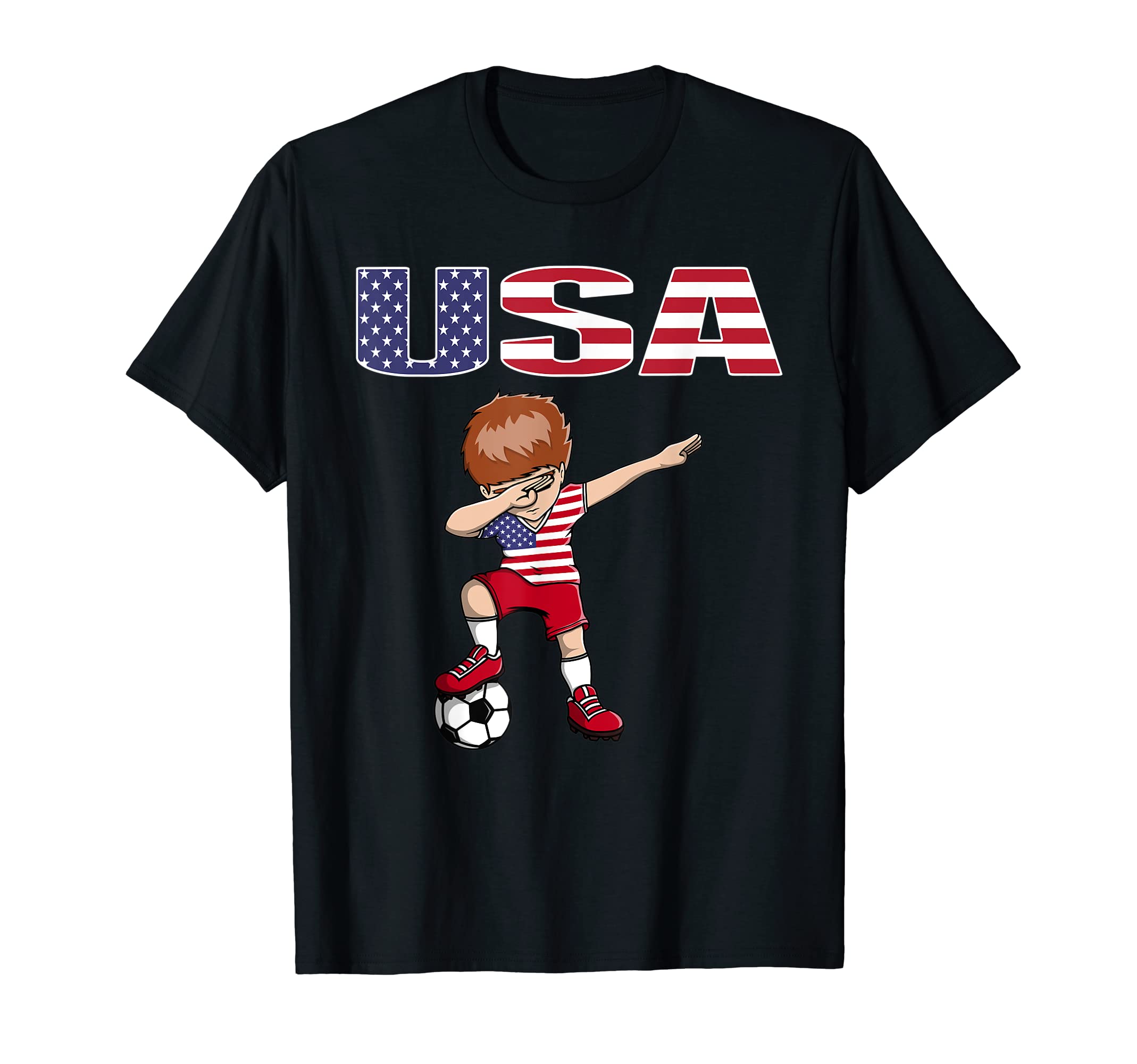 Dabbing Soccer America Soccer Fans T-Shirt - Unique Graphic Men Women