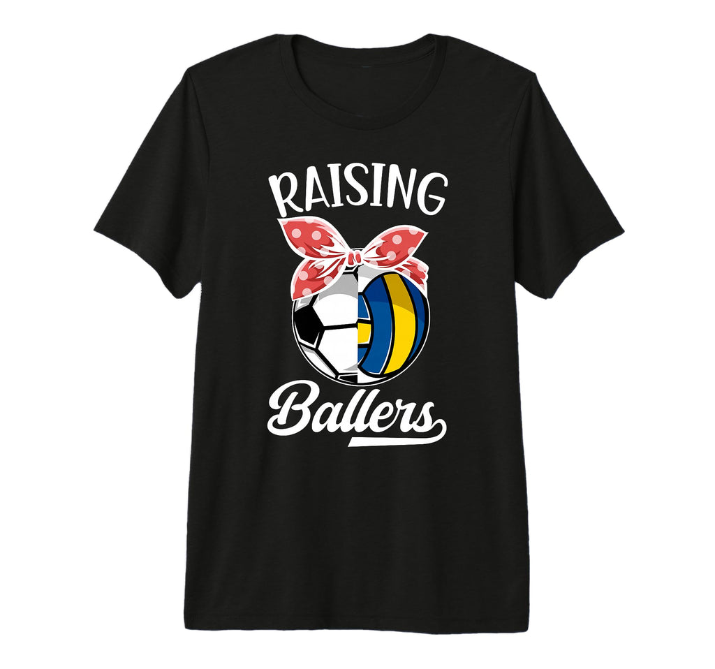 Raising Ballers Volleyball Soccer T-Shirt - Aesthetic Graphic for Adults