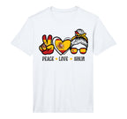 Peace Love Spain Messy Bun Spanish T-Shirt - Novelty Apparel Men Women