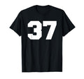 Number 37 Sports Jersey Player 37 Fan Front T-Shirt - Graphic Print Unisex