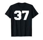 Number 37 Sports Jersey Player 37 Fan Front T-Shirt - Graphic Print Unisex