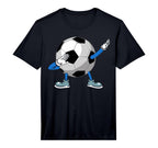 Dabbing Soccer Ball And Sports T-Shirt - Casual Everyday Wear Unisex
