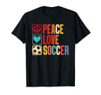 Soccer Enthusiasts Peace Love Fans T-Shirt - Trendy Graphic for Adults