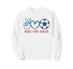 Peace Love Soccer Fan Training Sweatshirt - Fun Novelty Design for Adults
