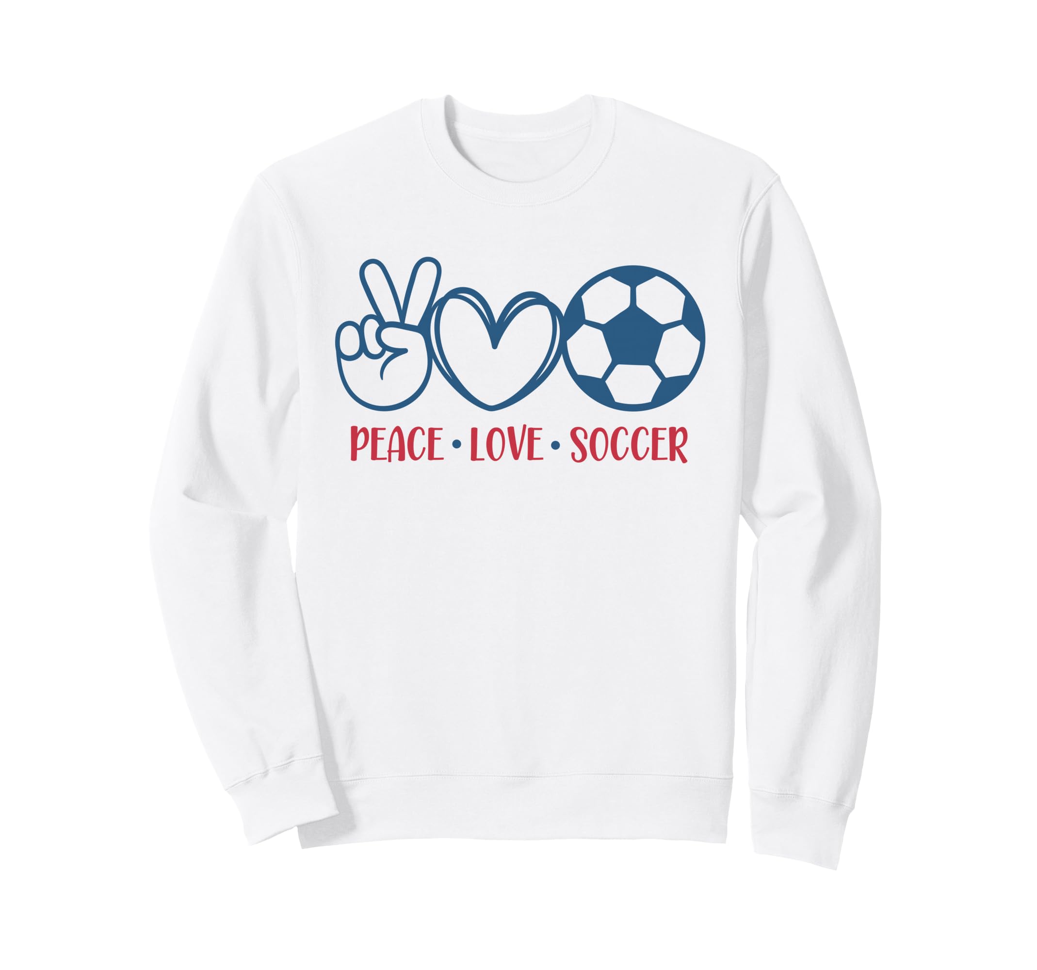 Peace Love Soccer Fan Training Sweatshirt - Fun Novelty Design for Adults