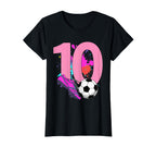 10Th Birthday Soccer Player Football 10 T-Shirt - Graphic Print for Adults