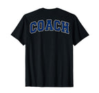 Coach Sports Trainer Varsity Blue T-Shirt - Custom Art Print Men Women