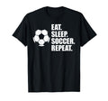 Eat Sleep Soccer Repeat Coaches T-Shirt - Trendy Graphic for Adults