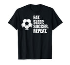 Eat Sleep Soccer Repeat Coaches T-Shirt - Trendy Graphic for Adults