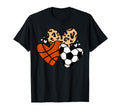 Soccer Basketball Heart Funny Soccer T-Shirt - Custom Art Print Men Women