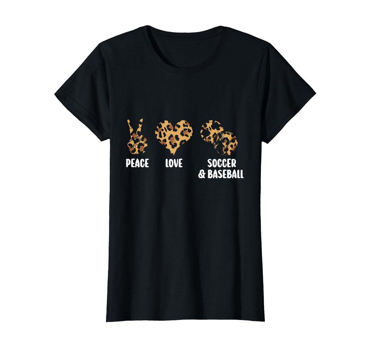 Peace Love Soccer Baseball Softball T-Shirt - Unique Graphic Unisex