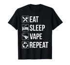 Funny Eat Sleep Repeat T-Shirt - Graphic Print Men Women