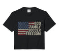God Family Soccer Freedom Player T-Shirt - Minimalist Print for Adults