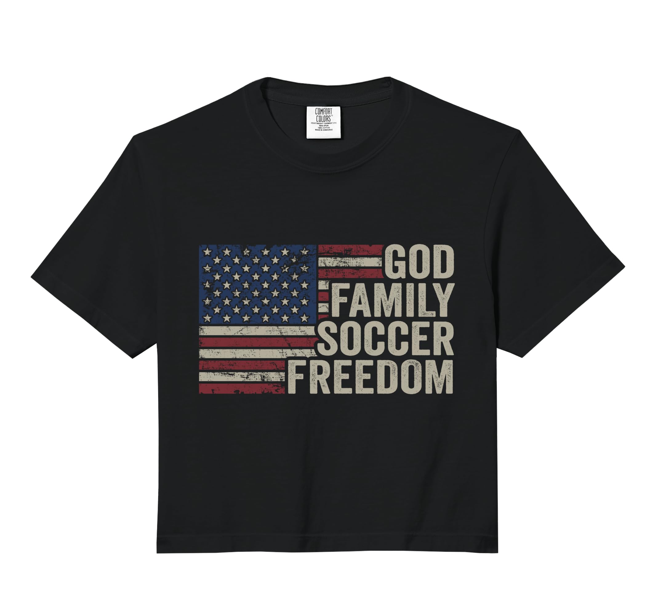 God Family Soccer Freedom Player T-Shirt - Minimalist Print for Adults