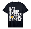 Athlete Eat Sleep Soccer Repeat T-Shirt - Custom Art Print Men Women