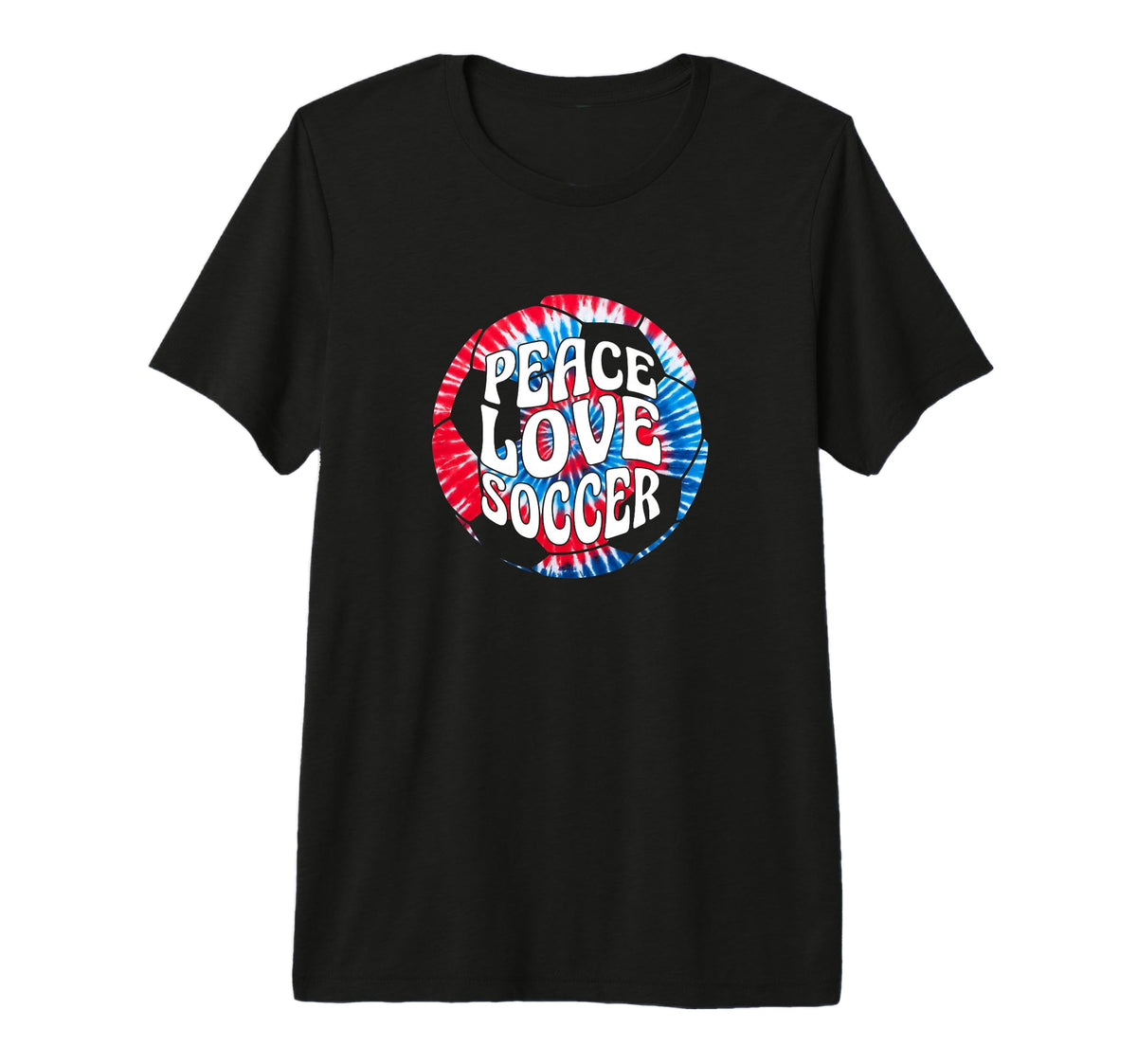 Peace Love Soccer Tie Dye Hippie Tri T-Shirt - Streetwear Style Unisex