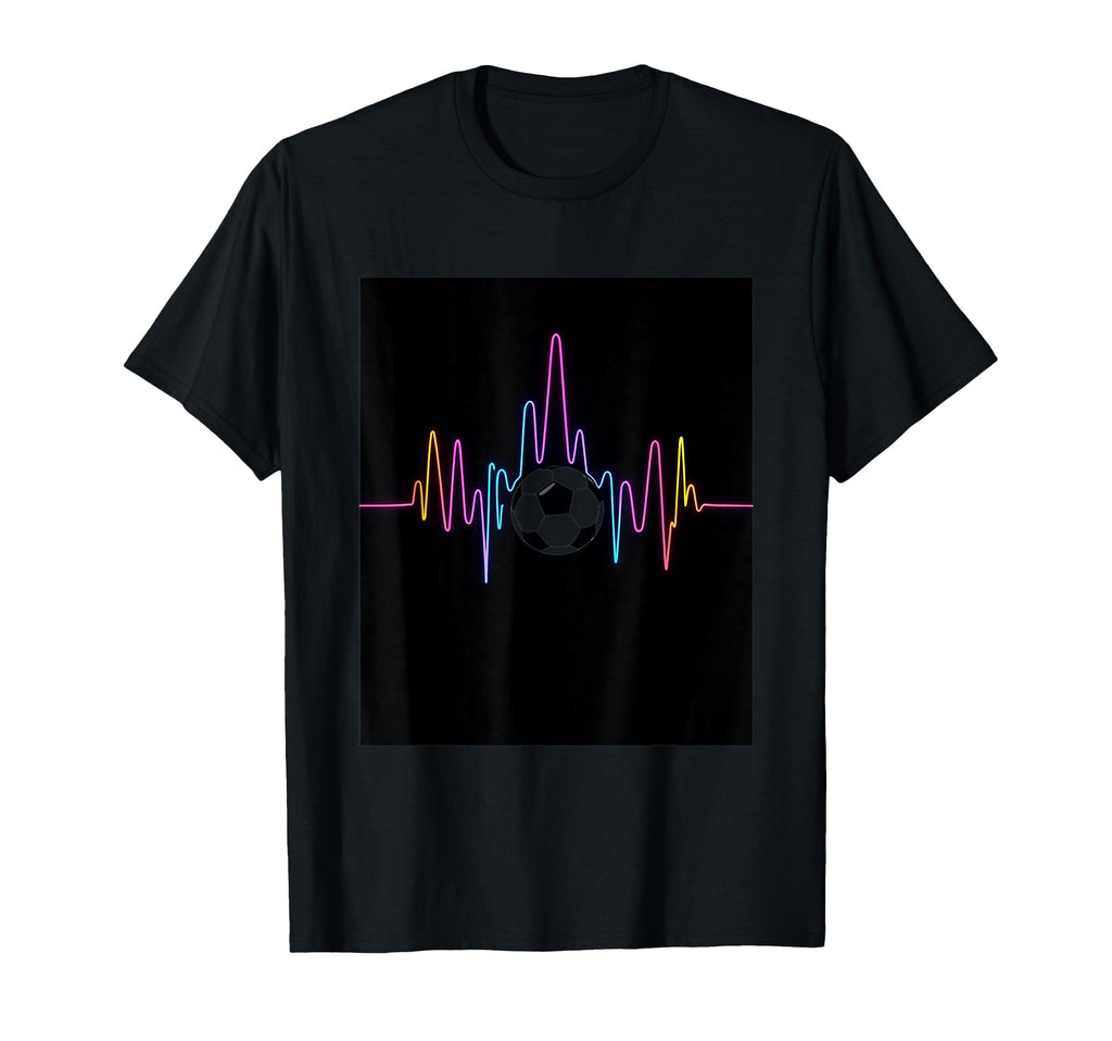 Minimalist Soccer Heartbeat T-Shirt - Graphic Print Men Women
