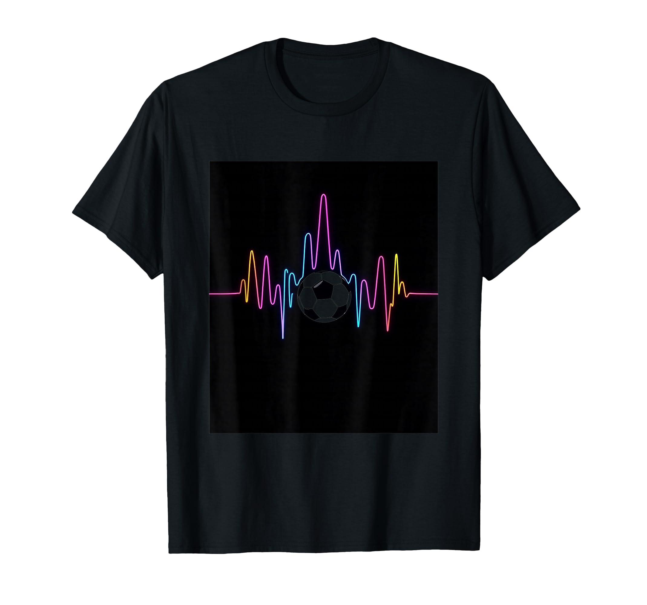 Minimalist Soccer Heartbeat T-Shirt - Graphic Print Men Women