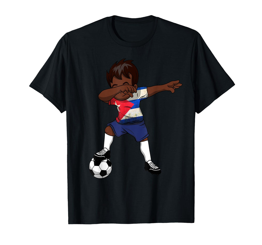 Dabbing Soccer Cuba Cuban Havana Gift T-Shirt - Casual Everyday Wear Unisex