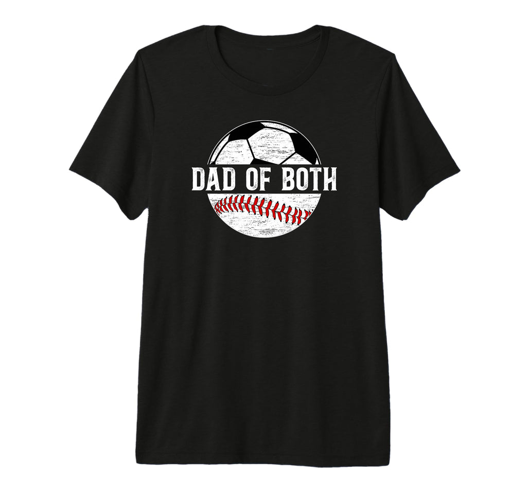 Mens Dad Both Soccer Baseball Dad T-Shirt - Custom Art Print for Adults