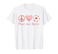 Peace Love Soccer Teen T-Shirt - Aesthetic Graphic for Adults