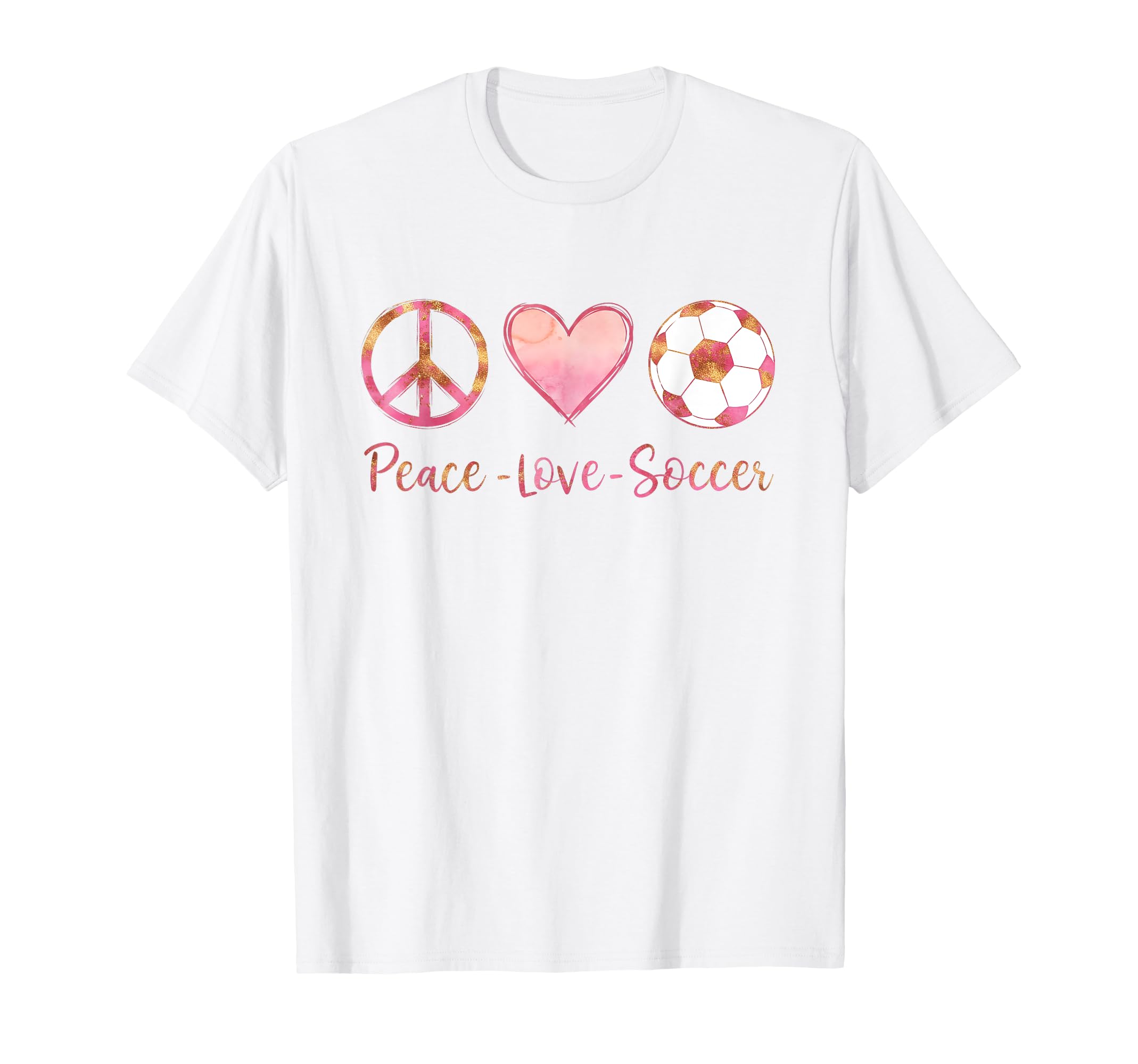 Peace Love Soccer Teen T-Shirt - Aesthetic Graphic for Adults