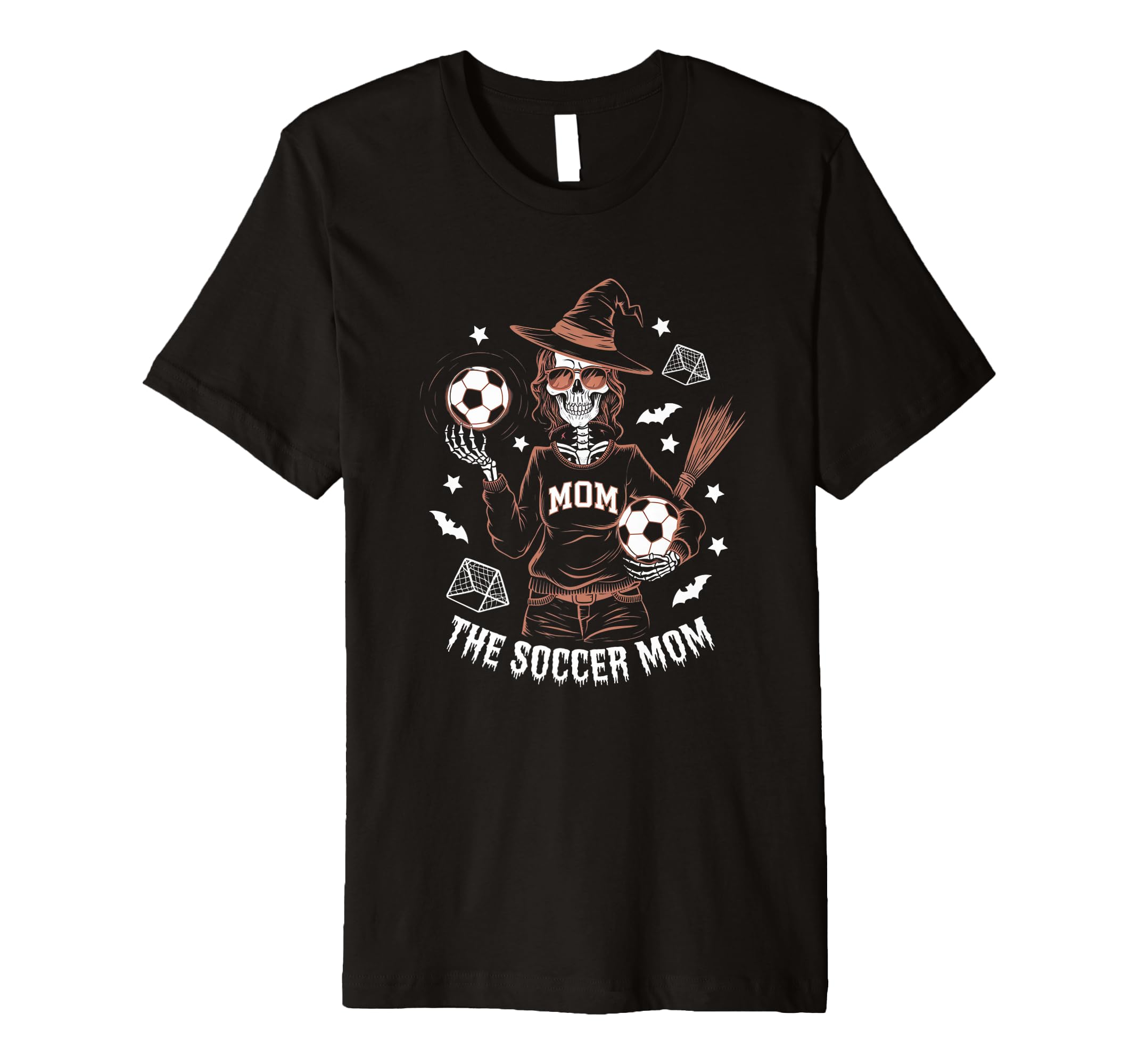 Soccer Mom Skeletton Halloween Soccer T-Shirt - Novelty Apparel Men Women