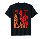 Funny Eat Sleep Basketball Repeat T-Shirt - Unique Graphic for Adults
