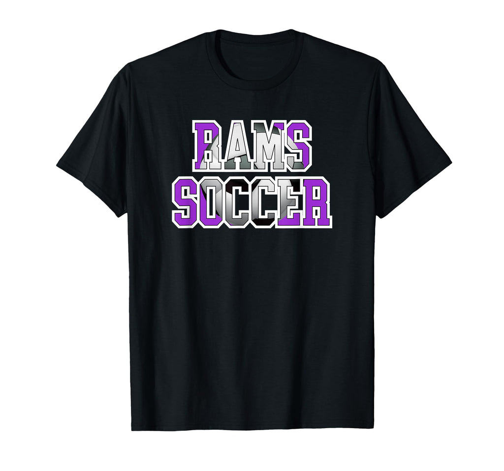 Rams Soccer Mom Game Day Mascot Purple Ram T-Shirt - Graphic Print Unisex