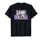 Rams Soccer Mom Game Day Mascot Purple Ram T-Shirt - Graphic Print Unisex