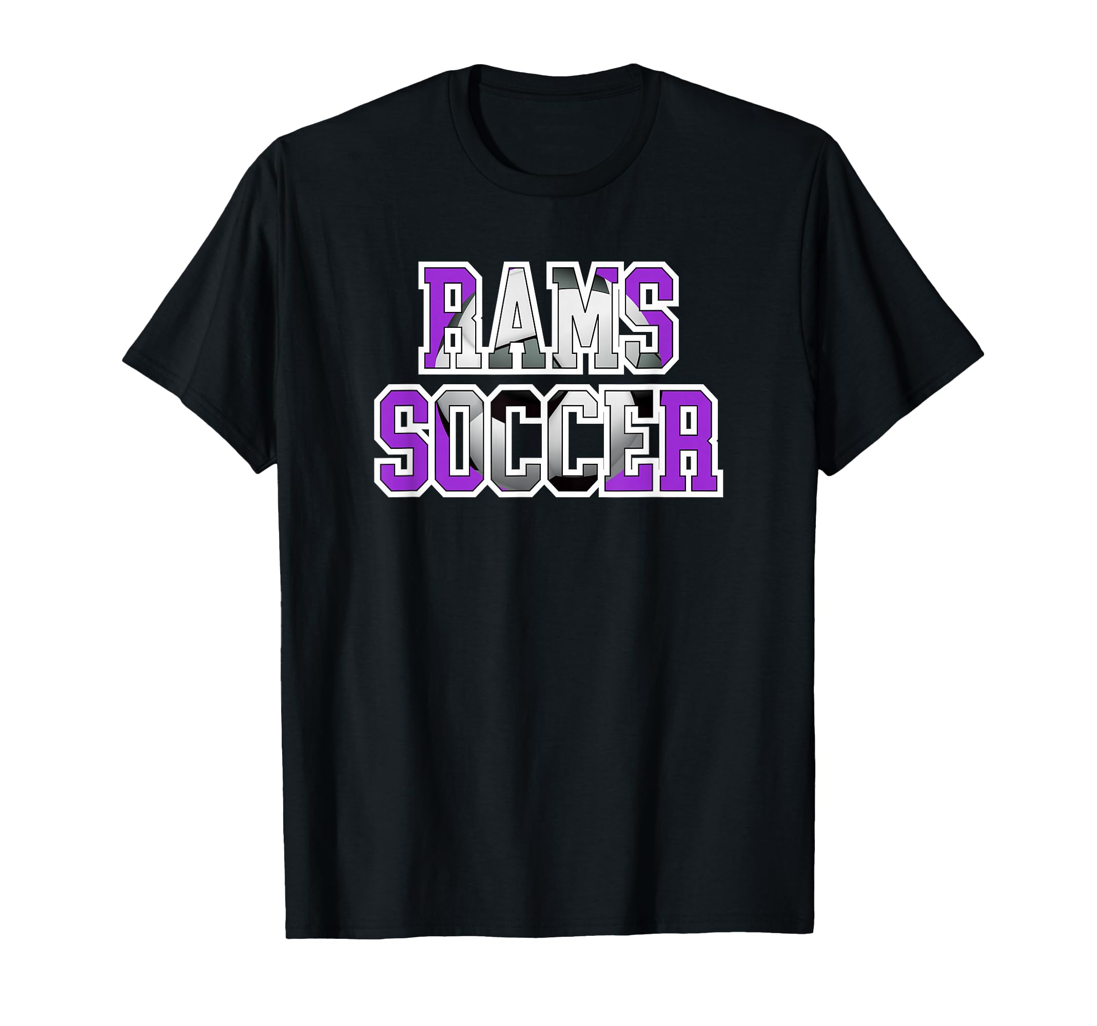 Rams Soccer Mom Game Day Mascot Purple Ram T-Shirt - Graphic Print Unisex